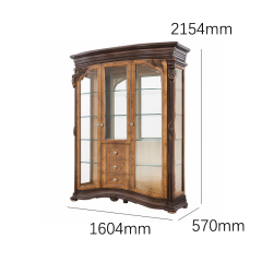 Sovereign Burl-Wood Bow-Front Vitrine | Luxury French Classical Glass Curio Wine Cabinet - EKAR FURNITURE,EKAR FURNITURE CO.,LTD,Sovereign Burl-Wood Bow-Front Vitrine | Luxury French Classical Glass Curio Wine Cabinet - EKAR FURNITURE,foshan furniture factory,custom Furniture factory,china furniture factory