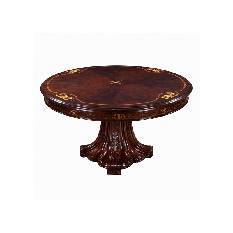 Regency Aurelian Round Pedestal Dining Table | Luxury French Classical Floral Marquetry - EKAR FURNITURE,EKAR FURNITURE CO.,LTD,Regency Aurelian Round Pedestal Dining Table | Luxury French Classical Floral Marquetry - EKAR FURNITURE,foshan furniture factory,custom Furniture factory,china furniture factory