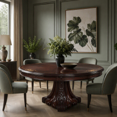Regency Aurelian Round Pedestal Dining Table | Luxury French Classical Floral Marquetry - EKAR FURNITURE,EKAR FURNITURE CO.,LTD,Regency Aurelian Round Pedestal Dining Table | Luxury French Classical Floral Marquetry - EKAR FURNITURE,foshan furniture factory,custom Furniture factory,china furniture factory