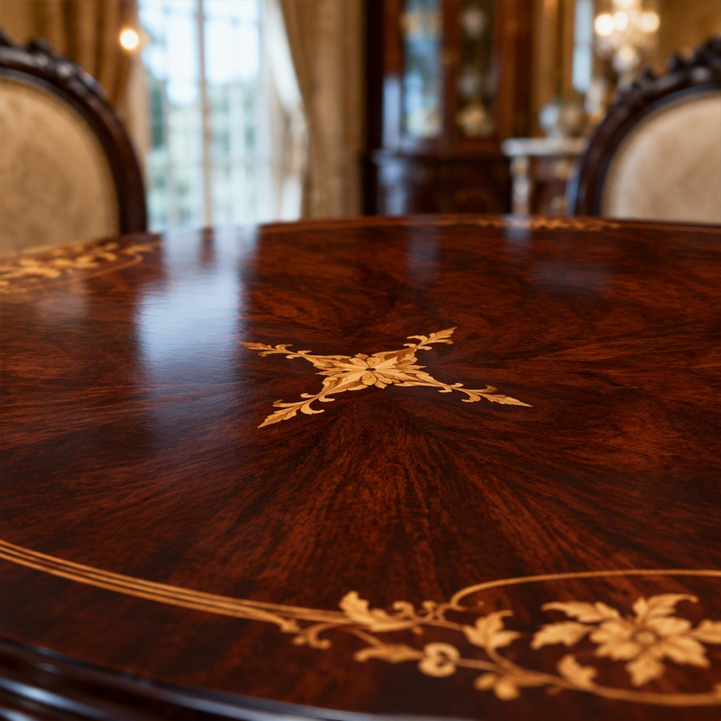 Regency Aurelian Round Pedestal Dining Table | Luxury French Classical Floral Marquetry - EKAR FURNITURE,EKAR FURNITURE CO.,LTD,Regency Aurelian Round Pedestal Dining Table | Luxury French Classical Floral Marquetry - EKAR FURNITURE,foshan furniture factory,custom Furniture factory,china furniture factory