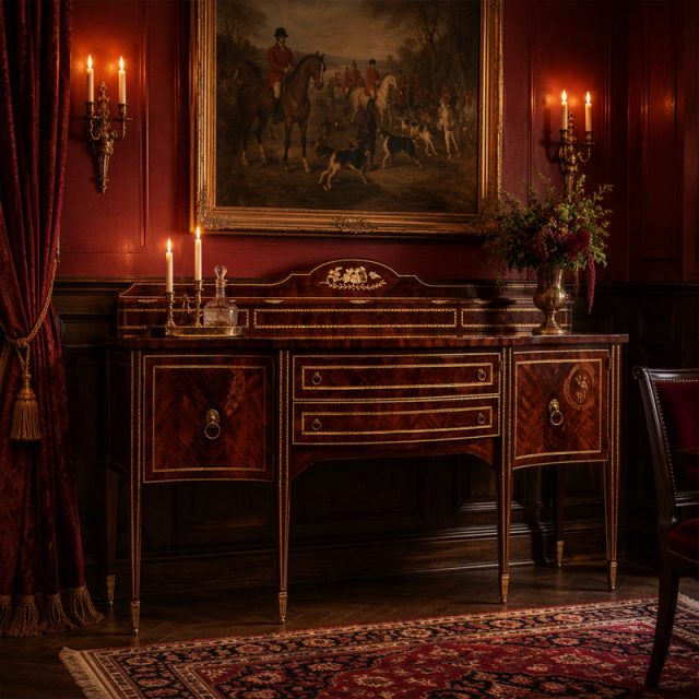 Regency Cameo Inlay Serpentine Sideboard | Luxury French Classical Mahogany Buffet - EKAR FURNITURE,EKAR FURNITURE CO.,LTD,Regency Cameo Inlay Serpentine Sideboard | Luxury French Classical Mahogany Buffet - EKAR FURNITURE,foshan furniture factory,custom Furniture factory,china furniture factory