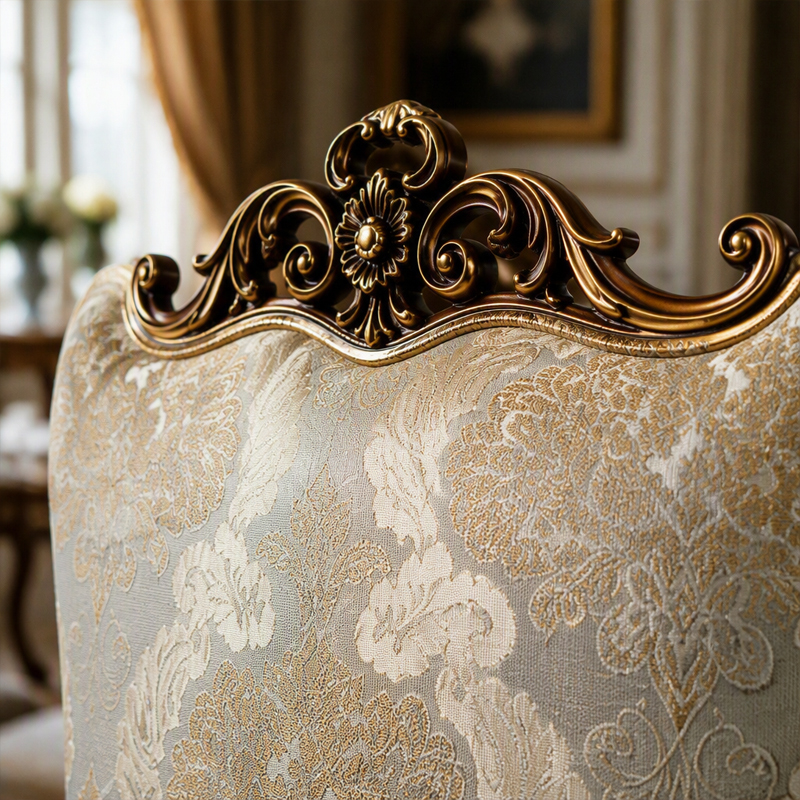 Baroque Medallion Damask Dining Chair | Luxury French Classical Gilded Side Chair - EKAR FURNITURE,EKAR FURNITURE CO.,LTD,Baroque Medallion Damask Dining Chair | Luxury French Classical Gilded Side Chair - EKAR FURNITURE,foshan furniture factory,custom Furniture factory,china furniture factory