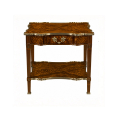 Regency Burl-Wood Serpentine Side Table | Luxury British Classical Brass-Trimmed End Table - EKAR FURNITURE,MY SHOP,Regency Burl-Wood Serpentine Side Table | Luxury British Classical Brass-Trimmed End Table - EKAR FURNITURE,foshan furniture factory,custom Furniture factory,china furniture factory