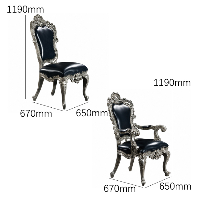 Silver Regent Fan-Crest Dining Armchair | Luxury French Classical Navy Leather Seating - EKAR FURNITURE,EKAR FURNITURE CO.,LTD,Silver Regent Fan-Crest Dining Armchair | Luxury French Classical Navy Leather Seating - EKAR FURNITURE,foshan furniture factory,custom Furniture factory,china furniture factory