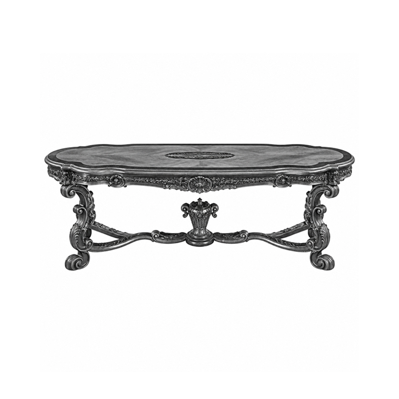 Baroque Medallion Oval Dining Table | Luxury French Classical Sunburst Marquetry Table - EKAR FURNITURE,EKAR FURNITURE CO.,LTD,Baroque Medallion Oval Dining Table | Luxury French Classical Sunburst Marquetry Table - EKAR FURNITURE,foshan furniture factory,custom Furniture factory,china furniture factory