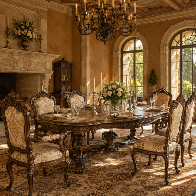 Baroque Medallion Oval Dining Table | Luxury French Classical Sunburst Marquetry Table - EKAR FURNITURE,EKAR FURNITURE CO.,LTD,Baroque Medallion Oval Dining Table | Luxury French Classical Sunburst Marquetry Table - EKAR FURNITURE,foshan furniture factory,custom Furniture factory,china furniture factory