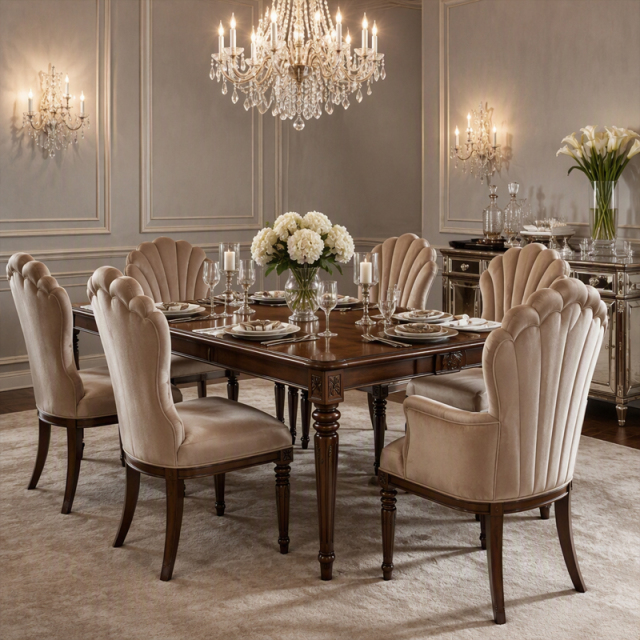 Aurelia Shell-Back Satin Dining Chair | Luxury French Classical Fan-Back Seating - EKAR FURNITURE,EKAR FURNITURE CO.,LTD,Aurelia Shell-Back Satin Dining Chair | Luxury French Classical Fan-Back Seating - EKAR FURNITURE,foshan furniture factory,custom Furniture factory,china furniture factory