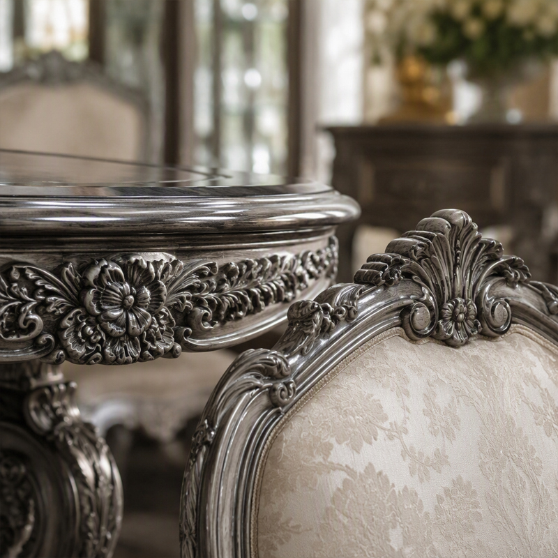 Baroque Medallion Oval Dining Table | Luxury French Classical Sunburst Marquetry Table - EKAR FURNITURE,EKAR FURNITURE CO.,LTD,Baroque Medallion Oval Dining Table | Luxury French Classical Sunburst Marquetry Table - EKAR FURNITURE,foshan furniture factory,custom Furniture factory,china furniture factory
