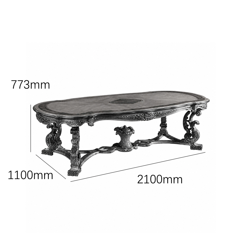 Baroque Medallion Oval Dining Table | Luxury French Classical Sunburst Marquetry Table - EKAR FURNITURE,EKAR FURNITURE CO.,LTD,Baroque Medallion Oval Dining Table | Luxury French Classical Sunburst Marquetry Table - EKAR FURNITURE,foshan furniture factory,custom Furniture factory,china furniture factory