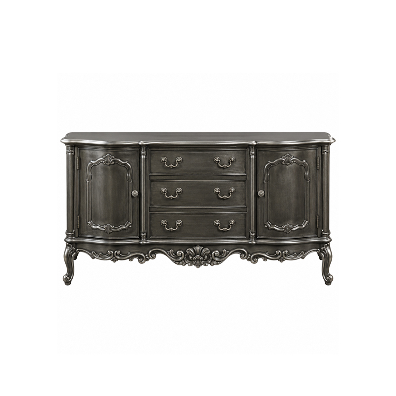 Charcoal Regent Serpentine Sideboard | Luxury French Classical Distressed Pewter Buffet - EKAR FURNITURE,EKAR FURNITURE CO.,LTD,Charcoal Regent Serpentine Sideboard | Luxury French Classical Distressed Pewter Buffet - EKAR FURNITURE,foshan furniture factory,custom Furniture factory,china furniture factory