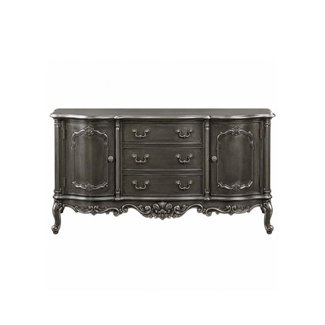 Charcoal Regent Serpentine Sideboard | Luxury French Classical Distressed Pewter Buffet - EKAR FURNITURE,EKAR FURNITURE CO.,LTD,Charcoal Regent Serpentine Sideboard | Luxury French Classical Distressed Pewter Buffet - EKAR FURNITURE,foshan furniture factory,custom Furniture factory,china furniture factory