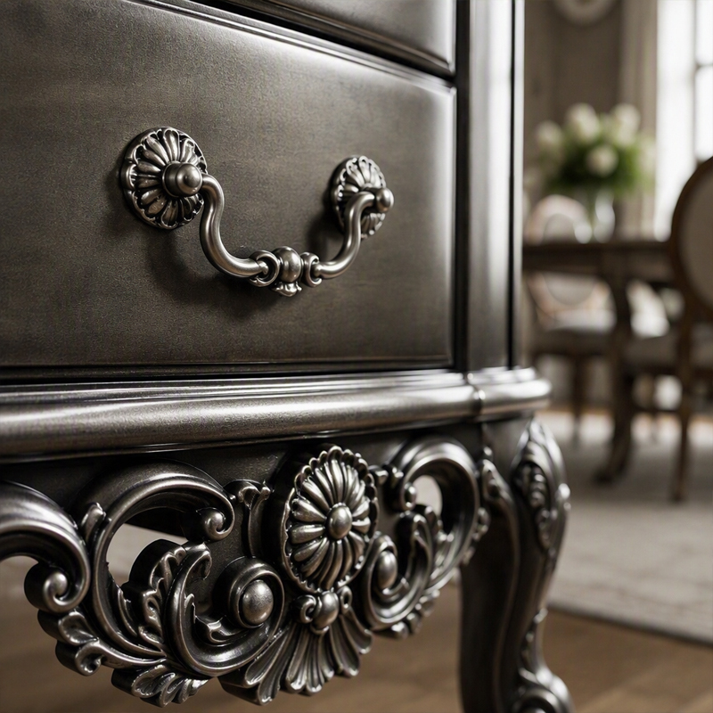 Charcoal Regent Serpentine Sideboard | Luxury French Classical Distressed Pewter Buffet - EKAR FURNITURE,EKAR FURNITURE CO.,LTD,Charcoal Regent Serpentine Sideboard | Luxury French Classical Distressed Pewter Buffet - EKAR FURNITURE,foshan furniture factory,custom Furniture factory,china furniture factory