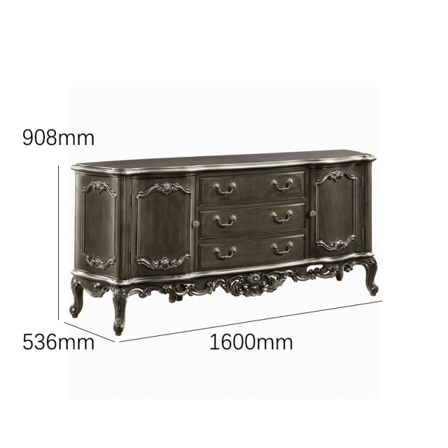 Charcoal Regent Serpentine Sideboard | Luxury French Classical Distressed Pewter Buffet - EKAR FURNITURE,EKAR FURNITURE CO.,LTD,Charcoal Regent Serpentine Sideboard | Luxury French Classical Distressed Pewter Buffet - EKAR FURNITURE,foshan furniture factory,custom Furniture factory,china furniture factory