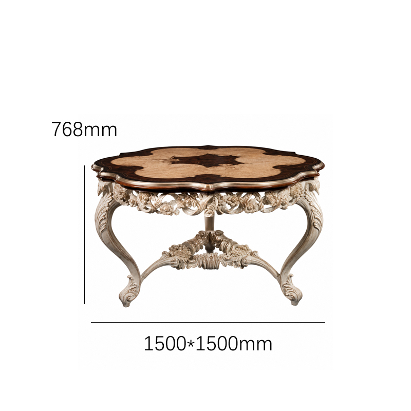 Chateau Rose Quatrefoil Dining Table | Luxury Classical Ivory & Gilded Carved Center Table - EKAR,EKAR FURNITURE CO.,LTD,Chateau Rose Quatrefoil Dining Table | Luxury Classical Ivory & Gilded Carved Center Table - EKAR,foshan furniture factory,custom Furniture factory,china furniture factory