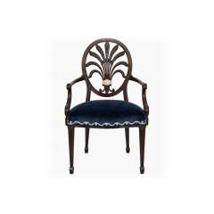 Chippendale Plume-Back Velvet Armchair | Luxury American Classical Carved Dining Chair - EKAR FURNITURE,EKAR FURNITURE CO.,LTD,Chippendale Plume-Back Velvet Armchair | Luxury American Classical Carved Dining Chair - EKAR FURNITURE,foshan furniture factory,custom Furniture factory,china furniture factory
