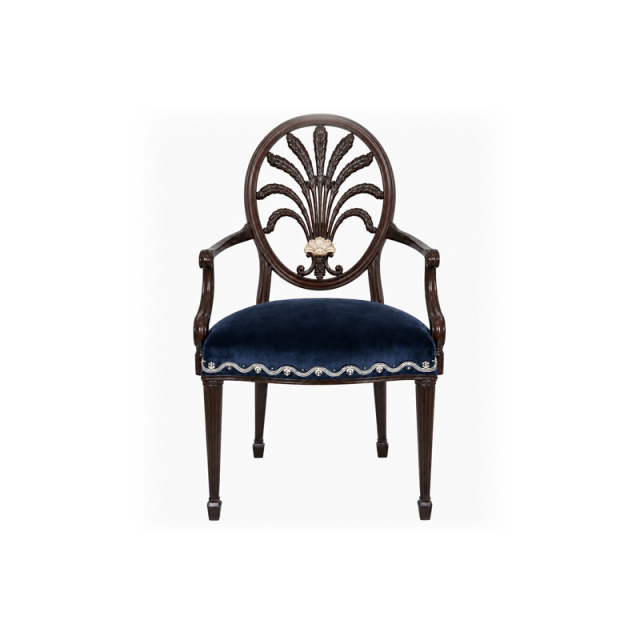 Chippendale Plume-Back Velvet Armchair | Luxury American Classical Carved Dining Chair - EKAR FURNITURE,EKAR FURNITURE CO.,LTD,Chippendale Plume-Back Velvet Armchair | Luxury American Classical Carved Dining Chair - EKAR FURNITURE,foshan furniture factory,custom Furniture factory,china furniture factory