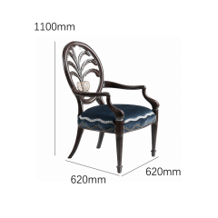 Chippendale Plume-Back Velvet Armchair | Luxury American Classical Carved Dining Chair - EKAR FURNITURE,EKAR FURNITURE CO.,LTD,Chippendale Plume-Back Velvet Armchair | Luxury American Classical Carved Dining Chair - EKAR FURNITURE,foshan furniture factory,custom Furniture factory,china furniture factory