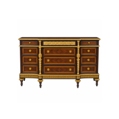 American Empire Breakfront Commode | Luxury Classical Parquetry Sideboard with Gilded Columns,EKAR FURNITURE CO.,LTD,American Empire Breakfront Commode | Luxury Classical Parquetry Sideboard with Gilded Columns,foshan furniture factory,custom Furniture factory,china furniture factory