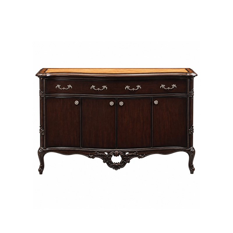 American Empire Bow-Front Sideboard | Luxury Classical Inlaid Dining Buffet with Silver Hardware - EKAR,EKAR FURNITURE CO.,LTD,American Empire Bow-Front Sideboard | Luxury Classical Inlaid Dining Buffet with Silver Hardware - EKAR,foshan furniture factory,custom Furniture factory,china furniture factory