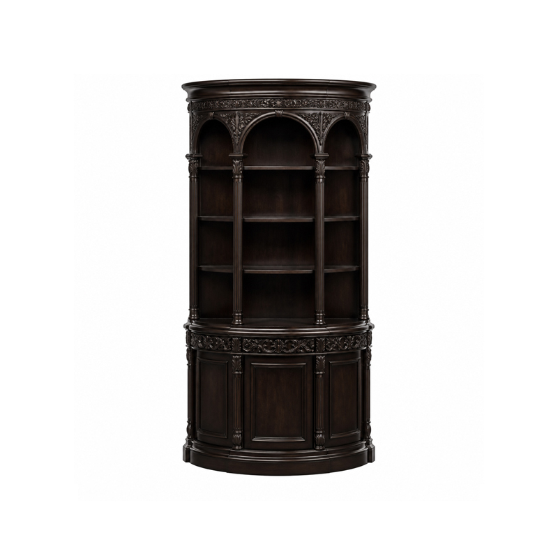Empire Archway Display Sideboard | Luxury American Classical Curved China Cabinet - EKAR FURNITURE,EKAR FURNITURE CO.,LTD,Empire Archway Display Sideboard | Luxury American Classical Curved China Cabinet - EKAR FURNITURE,foshan furniture factory,custom Furniture factory,china furniture factory