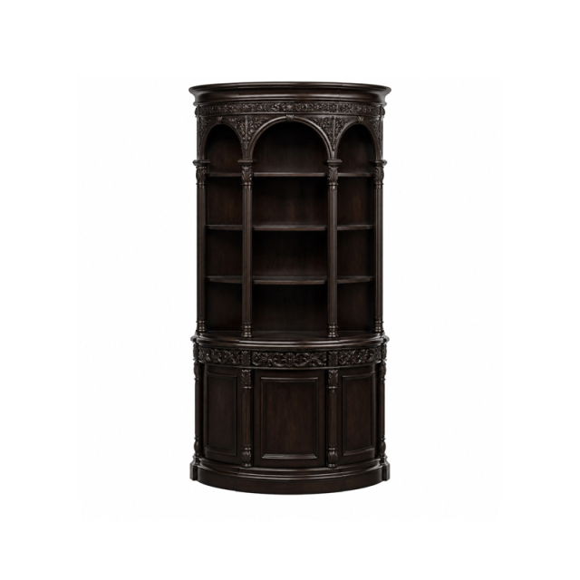 Empire Archway Display Sideboard | Luxury American Classical Curved China Cabinet - EKAR FURNITURE,EKAR FURNITURE CO.,LTD,Empire Archway Display Sideboard | Luxury American Classical Curved China Cabinet - EKAR FURNITURE,foshan furniture factory,custom Furniture factory,china furniture factory