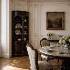 Empire Archway Display Sideboard | Luxury American Classical Curved China Cabinet - EKAR FURNITURE,EKAR FURNITURE CO.,LTD,Empire Archway Display Sideboard | Luxury American Classical Curved China Cabinet - EKAR FURNITURE,foshan furniture factory,custom Furniture factory,china furniture factory