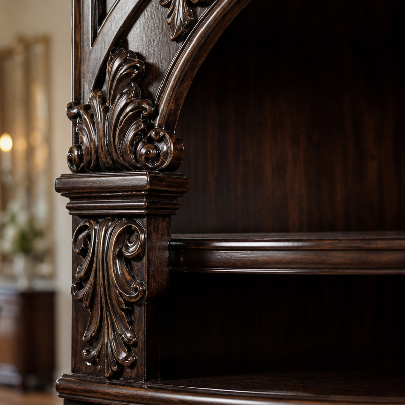 Empire Archway Display Sideboard | Luxury American Classical Curved China Cabinet - EKAR FURNITURE,EKAR FURNITURE CO.,LTD,Empire Archway Display Sideboard | Luxury American Classical Curved China Cabinet - EKAR FURNITURE,foshan furniture factory,custom Furniture factory,china furniture factory