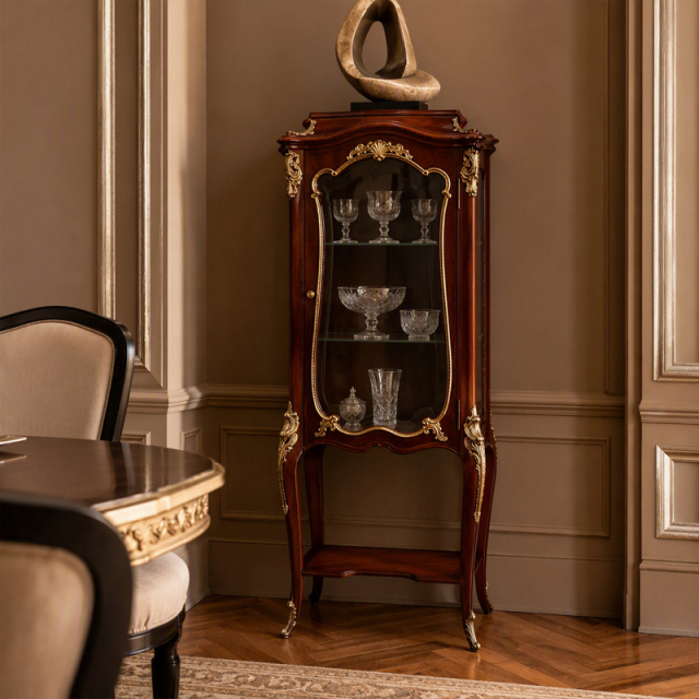 Versailles Rococo Vitrine Wine Cabinet | Luxury French Classical Ormolu Display Cabinet - EKAR FURNITURE,MY SHOP,Versailles Rococo Vitrine Wine Cabinet | Luxury French Classical Ormolu Display Cabinet - EKAR FURNITURE,foshan furniture factory,custom Furniture factory,china furniture factory