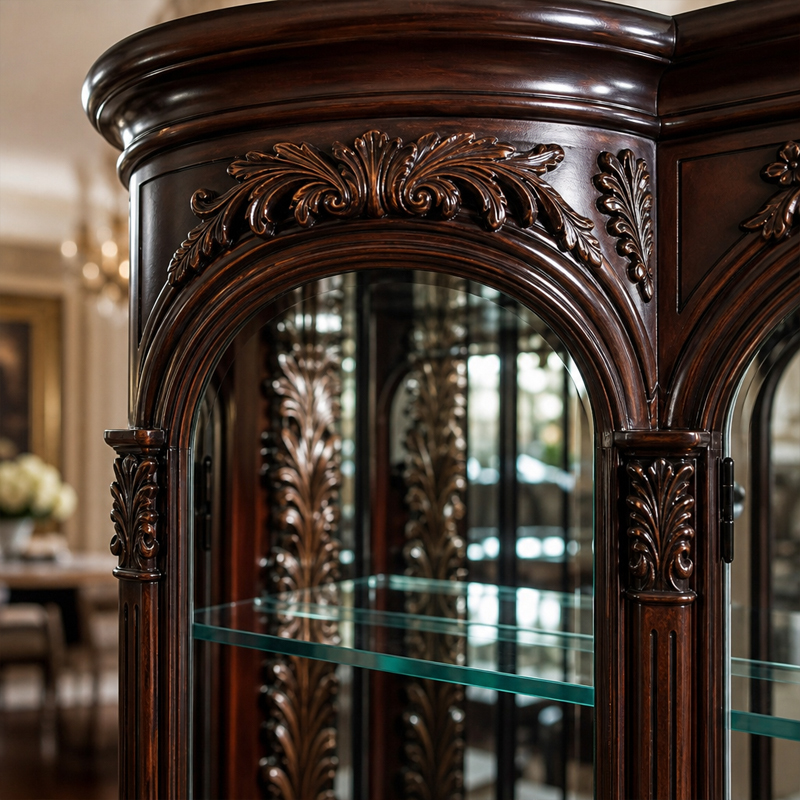 Versailles Triple-Arch Serpentine China Cabinet | Luxury French Classical Mirrored Display Sideboard,EKAR FURNITURE CO.,LTD,Versailles Triple-Arch Serpentine China Cabinet | Luxury French Classical Mirrored Display Sideboard,foshan furniture factory,custom Furniture factory,china furniture factory