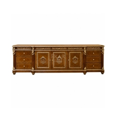 American Empire Gilded Credenza TV Cabinet | Luxury Classical Urn-Medallion Media Console - EKAR FURNITURE,EKAR FURNITURE CO.,LTD,American Empire Gilded Credenza TV Cabinet | Luxury Classical Urn-Medallion Media Console - EKAR FURNITURE,foshan furniture factory,custom Furniture factory,china furniture factory