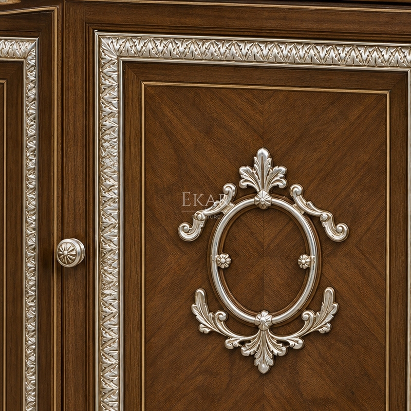 American Empire Gilded Credenza TV Cabinet | Luxury Classical Urn-Medallion Media Console - EKAR FURNITURE,EKAR FURNITURE CO.,LTD,American Empire Gilded Credenza TV Cabinet | Luxury Classical Urn-Medallion Media Console - EKAR FURNITURE,foshan furniture factory,custom Furniture factory,china furniture factory