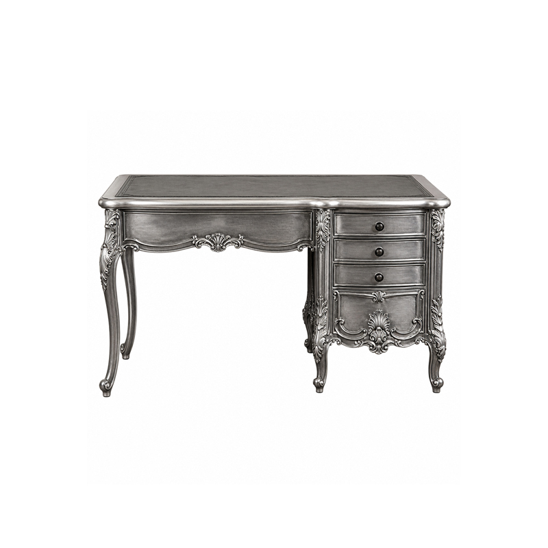 Silver Regent Rococo Writing Desk | Luxury French Classical Antiqued Pewter Executive Desk - EKAR,EKAR FURNITURE CO.,LTD,Silver Regent Rococo Writing Desk | Luxury French Classical Antiqued Pewter Executive Desk - EKAR,foshan furniture factory,custom Furniture factory,china furniture factory