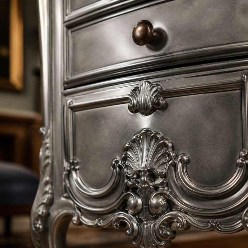 Silver Regent Rococo Writing Desk | Luxury French Classical Antiqued Pewter Executive Desk - EKAR,EKAR FURNITURE CO.,LTD,Silver Regent Rococo Writing Desk | Luxury French Classical Antiqued Pewter Executive Desk - EKAR,foshan furniture factory,custom Furniture factory,china furniture factory
