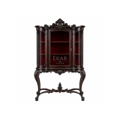 Versailles Rococo Shell-Crest Display Cabinet | Luxury French Classical Curved Vitrine Sideboard - EKAR,EKAR FURNITURE CO.,LTD,Versailles Rococo Shell-Crest Display Cabinet | Luxury French Classical Curved Vitrine Sideboard - EKAR,foshan furniture factory,custom Furniture factory,china furniture factory