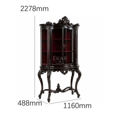 Versailles Rococo Shell-Crest Display Cabinet | Luxury French Classical Curved Vitrine Sideboard - EKAR,EKAR FURNITURE CO.,LTD,Versailles Rococo Shell-Crest Display Cabinet | Luxury French Classical Curved Vitrine Sideboard - EKAR,foshan furniture factory,custom Furniture factory,china furniture factory
