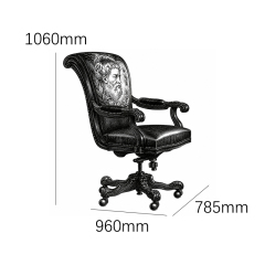 Medallion Classical Swivel Office Chair | Luxury French Neoclassical Leather Desk Chair - EKAR FURNITURE,EKAR FURNITURE CO.,LTD,Medallion Classical Swivel Office Chair | Luxury French Neoclassical Leather Desk Chair - EKAR FURNITURE,foshan furniture factory,custom Furniture factory,china furniture factory