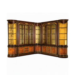 Versailles Gold-Leaf Corner Library Cabinet | Luxury French Classical Burl-Wood Bookcase - EKAR FURNITURE,EKAR FURNITURE CO.,LTD,Versailles Gold-Leaf Corner Library Cabinet | Luxury French Classical Burl-Wood Bookcase - EKAR FURNITURE,foshan furniture factory,custom Furniture factory,china furniture factory