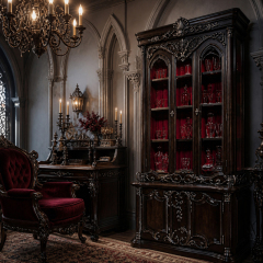 Versailles Gold-Leaf Corner Library Cabinet | Luxury French Classical Burl-Wood Bookcase - EKAR FURNITURE,EKAR FURNITURE CO.,LTD,Versailles Gold-Leaf Corner Library Cabinet | Luxury French Classical Burl-Wood Bookcase - EKAR FURNITURE,foshan furniture factory,custom Furniture factory,china furniture factory