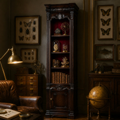 Versailles Gold-Leaf Corner Library Cabinet | Luxury French Classical Burl-Wood Bookcase - EKAR FURNITURE,EKAR FURNITURE CO.,LTD,Versailles Gold-Leaf Corner Library Cabinet | Luxury French Classical Burl-Wood Bookcase - EKAR FURNITURE,foshan furniture factory,custom Furniture factory,china furniture factory