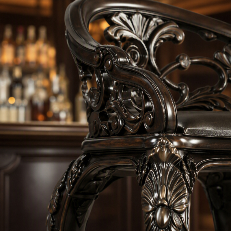 Versailles Palmette-Crest Bar Stool | Luxury French Classical Carved Leather Counter Stool - EKAR,EKAR FURNITURE CO.,LTD,Versailles Palmette-Crest Bar Stool | Luxury French Classical Carved Leather Counter Stool - EKAR,foshan furniture factory,custom Furniture factory,china furniture factory