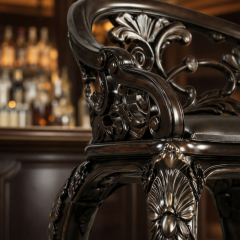 Versailles Palmette-Crest Bar Stool | Luxury French Classical Carved Leather Counter Stool - EKAR,EKAR FURNITURE CO.,LTD,Versailles Palmette-Crest Bar Stool | Luxury French Classical Carved Leather Counter Stool - EKAR,foshan furniture factory,custom Furniture factory,china furniture factory