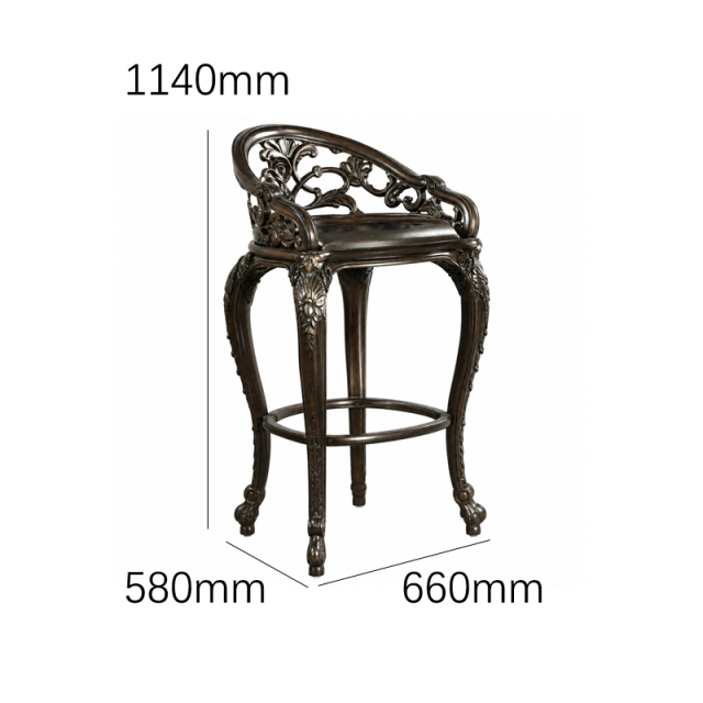 Versailles Palmette-Crest Bar Stool | Luxury French Classical Carved Leather Counter Stool - EKAR,EKAR FURNITURE CO.,LTD,Versailles Palmette-Crest Bar Stool | Luxury French Classical Carved Leather Counter Stool - EKAR,foshan furniture factory,custom Furniture factory,china furniture factory