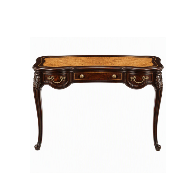 Burl-Wood Serpentine Writing Desk | Luxury French Provincial Curved Executive Desk - EKAR FURNITURE,EKAR FURNITURE CO.,LTD,Burl-Wood Serpentine Writing Desk | Luxury French Provincial Curved Executive Desk - EKAR FURNITURE,foshan furniture factory,custom Furniture factory,china furniture factory