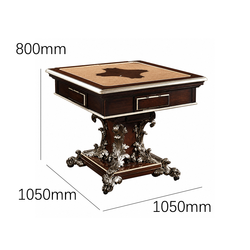 Silver Regent Square Pedestal Game Table | Luxury French Classical Mahjong Card Table - EKAR FURNITURE,EKAR FURNITURE CO.,LTD,Silver Regent Square Pedestal Game Table | Luxury French Classical Mahjong Card Table - EKAR FURNITURE,foshan furniture factory,custom Furniture factory,china furniture factory