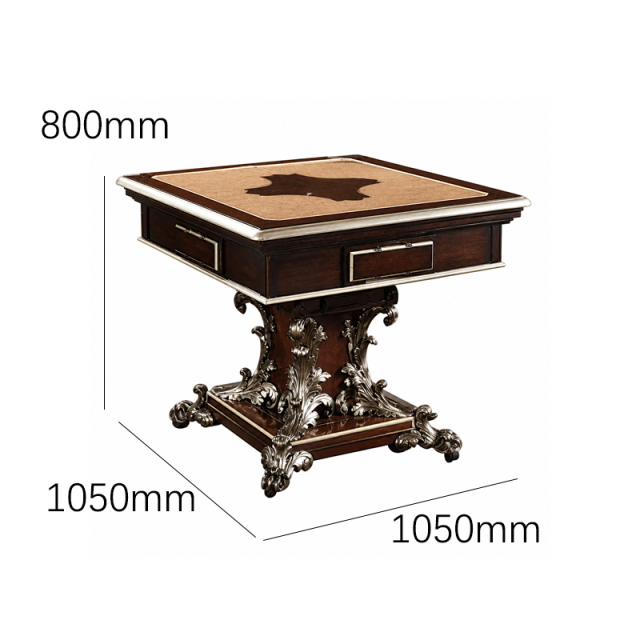 Silver Regent Square Pedestal Game Table | Luxury French Classical Mahjong Card Table - EKAR FURNITURE,EKAR FURNITURE CO.,LTD,Silver Regent Square Pedestal Game Table | Luxury French Classical Mahjong Card Table - EKAR FURNITURE,foshan furniture factory,custom Furniture factory,china furniture factory