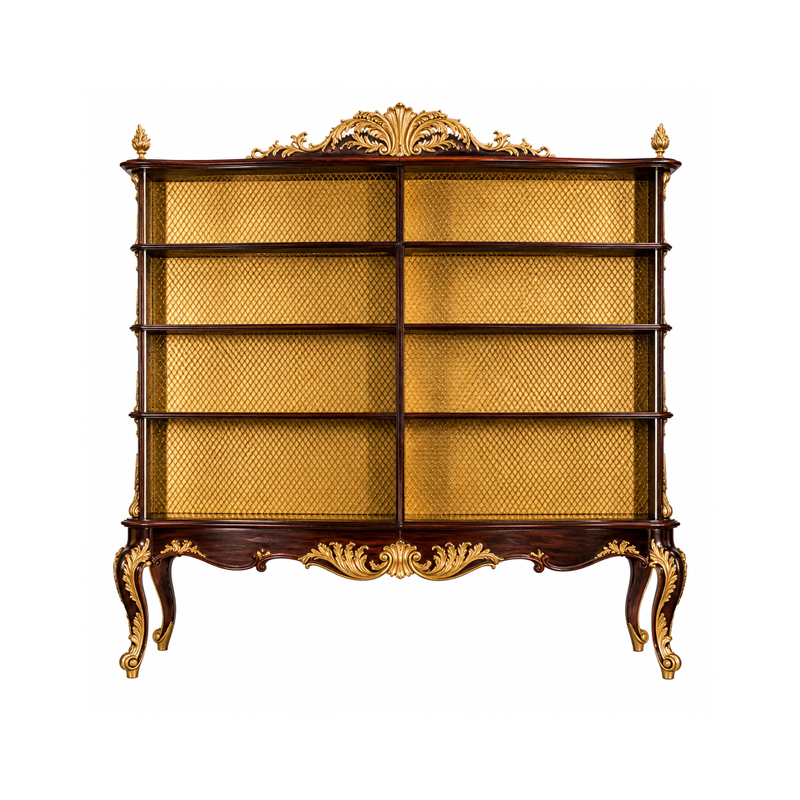 Versailles Gilded Open Bookcase | Luxury French Classical Diamond-Lattice Display Shelving - EKAR,EKAR FURNITURE CO.,LTD,Versailles Gilded Open Bookcase | Luxury French Classical Diamond-Lattice Display Shelving - EKAR,foshan furniture factory,custom Furniture factory,china furniture factory