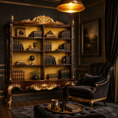 Versailles Gilded Open Bookcase | Luxury French Classical Diamond-Lattice Display Shelving - EKAR,EKAR FURNITURE CO.,LTD,Versailles Gilded Open Bookcase | Luxury French Classical Diamond-Lattice Display Shelving - EKAR,foshan furniture factory,custom Furniture factory,china furniture factory