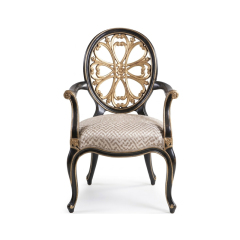 Versailles Gilded Fleur-de-Lis Game Chair | Luxury French Classical Ikat-Upholstered Armchair - EKAR,EKAR FURNITURE CO.,LTD,Versailles Gilded Fleur-de-Lis Game Chair | Luxury French Classical Ikat-Upholstered Armchair - EKAR,foshan furniture factory,custom Furniture factory,china furniture factory