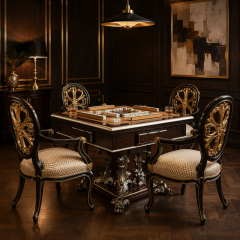 Versailles Gilded Fleur-de-Lis Game Chair | Luxury French Classical Ikat-Upholstered Armchair - EKAR,EKAR FURNITURE CO.,LTD,Versailles Gilded Fleur-de-Lis Game Chair | Luxury French Classical Ikat-Upholstered Armchair - EKAR,foshan furniture factory,custom Furniture factory,china furniture factory
