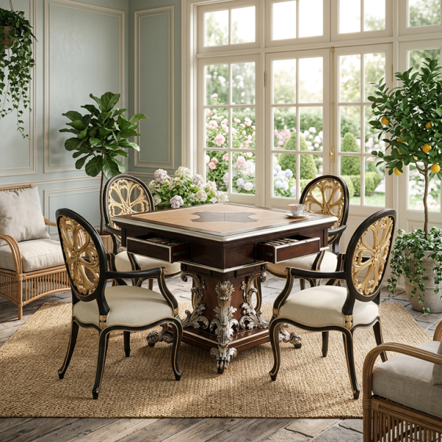 Versailles Gilded Fleur-de-Lis Game Chair | Luxury French Classical Ikat-Upholstered Armchair - EKAR,EKAR FURNITURE CO.,LTD,Versailles Gilded Fleur-de-Lis Game Chair | Luxury French Classical Ikat-Upholstered Armchair - EKAR,foshan furniture factory,custom Furniture factory,china furniture factory